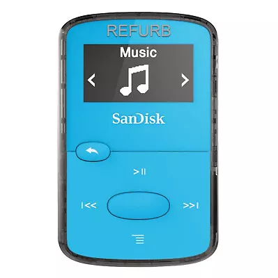 SanDisk 8GB Clip Jam MP3 Player Blue SDMX26-008G-G46B USED RFB • $29.99