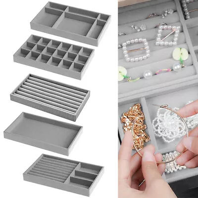 Velvet Jewelry Ring Earring Display Organizer Box Tray Holder Storage Case NEW • $9.99