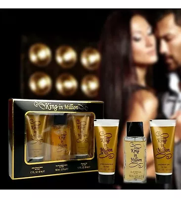 King In Million Men  Eau De Toilette 100ml Gift Set Perfume Long Lasting For Him • £24.99