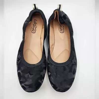 LifeStride Women's Devoted Black Camo Slip-on Ballet Flat Size 9 Comfort Casual • $28