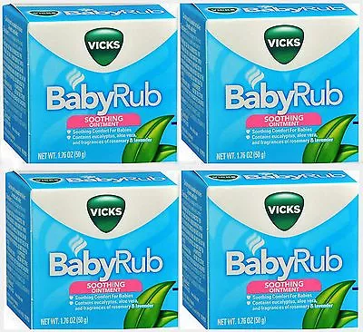 Vicks Baby Rub Soothing Comfort For Babies 1.76 OZ ( 4 Pack ) / • $29.95