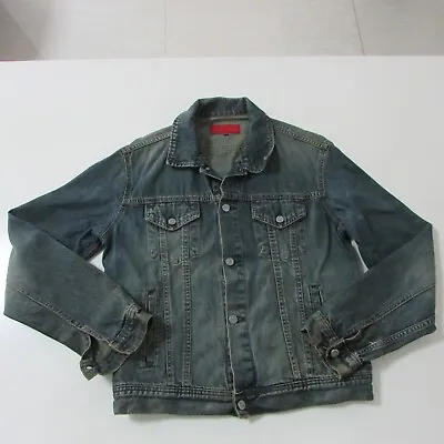 Fcuk Jeans Jacket Mens Large Denim Blue Button Up • $34.95