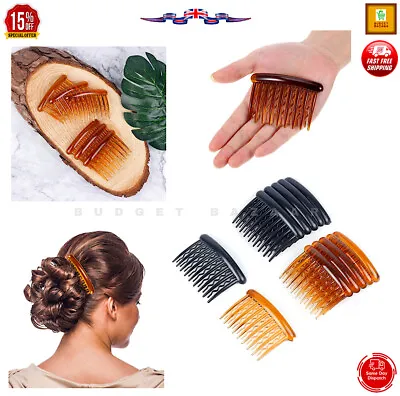 HAIR COMBS HAIR SLIDES Black Brown Tort Hair Comb Plastic Accessories Ladies UK • £1.95