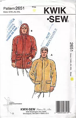 KWIK SEW 2651 MENS JACKETS 2 STYLES SEWING PATTERN Sz SMLXLXXL *NEW* • $14