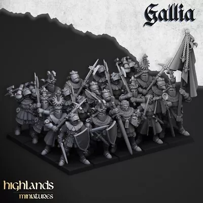 10 Knights Of Gallia On Foot - Highlands Miniatures 28mm • $15