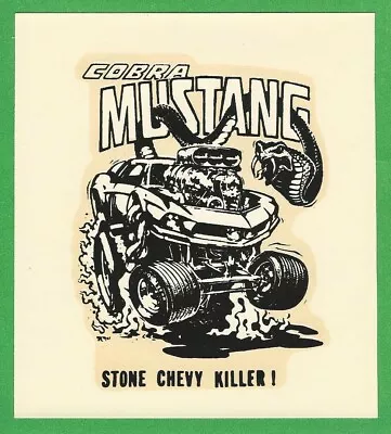 Vintage Original 1967 Ed Roth  Mustang Cobra  Gasser Gt Hot Rod Water Decal Art  • $34.99