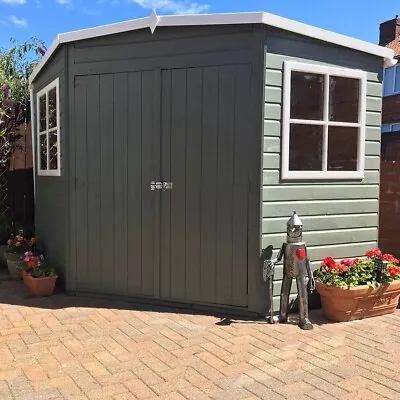 7x7 GARDEN CORNER SHED PRESSURE TREATED CLAD DOUBLE DOORS OPENING WINDOWS 7ft • £869.94