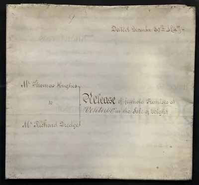 1847 Indentured Deed Little Bown Farm Ventnor Isle Of Wight; Hughes & Dredge • £30