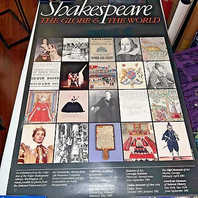 1981 Shakespeare The Globe & World Museum Tour Promotional Poster 36X23 • $25