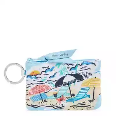 Vera Bradley Zip ID Case Beach Treasures NWT Mini Wallet Makeup Bag Travel • $14.99