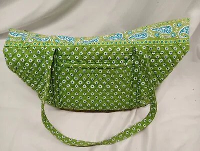 Vera Bradley Retired Apple Green Shoulder Tote Purse Bag  Diaper Bag • $28.99