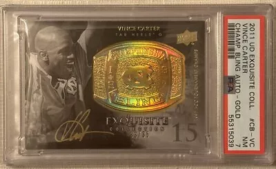 2011-12 UD  Exquisite Championship Bling Auto Gold Vince Carter /35 PSA 7 🔥 • $381.67