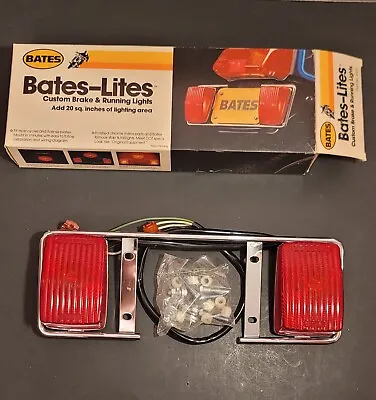  Vintage Bates-Lites Motorcycle Tail/Brake Lights & Bar License Plate Assembly   • $45