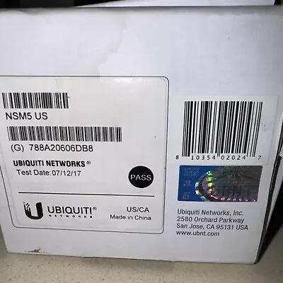 Ubiquiti NSM5-US NanoStation M5 5GHz Indoor/Outdoor AirMAX CPE - NEW • $99.99