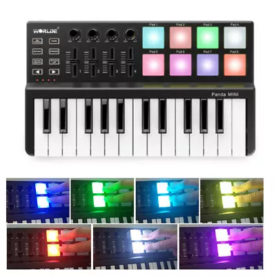 Beat Music Maker DJ Piano USB MIDI Color Drum Pad Keyboard Controller 25 Key NEW • $77.69