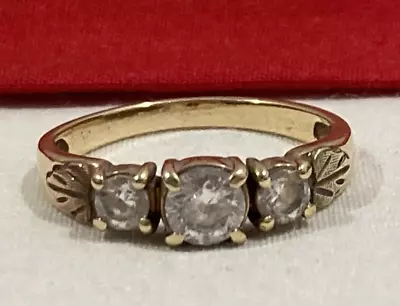 Vintage STAMPER BLACK HILLS 10k Yellow Rose Gold Cubic Zirconia Band Ring SIZE 8 • $259.95