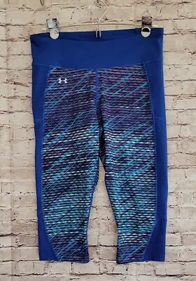 Under Armour Printed UA Fly By 2.0 Running Capris Compression Legging Sz L • $23.63