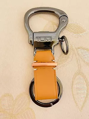 TUMI Keychain KEY Fob Ring Bottle Opener Leather TAN Color Key Charm Travel NEW • $179