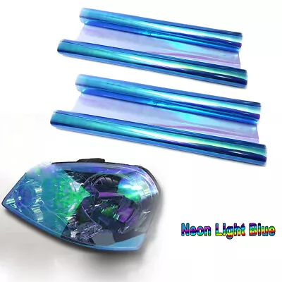 $14.88 • Buy 2 Chameleon BLUE Headlight Taillight Fog Light Tint Film Vinyl Trim Decal 12x48 