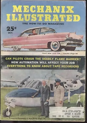 1955 Mechanix Illustrated Magazine: President Eisenhower's New Plane/1956 Cars • $5