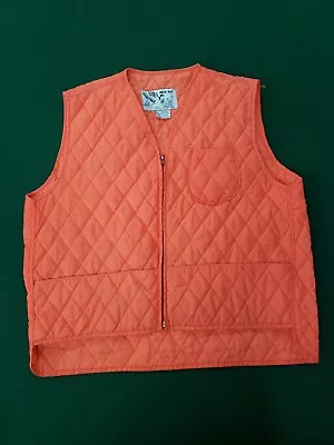 $19.99 • Buy DuckBay Blaze Orange Full Zip Vintage Bird Hunting Vest Mens Size Large 3 Pocket