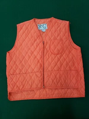 $19.99 • Buy DuckBay Blaze Orange Full Zip Vintage Bird Hunting Vest Mens Size Large 3 Pocket