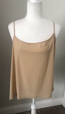 New APT 9 Sz 2X XXL Beige Stretch CAMI Spaghetti Straps Nylon Tank Top A • $21.95