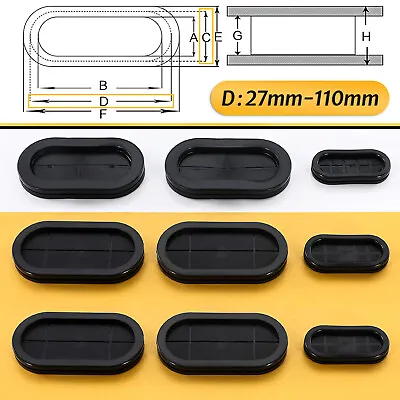 Oval Blanking Blind Rubber Wiring Grommet Dual Sided Closed Cable Hole Plug Bung • £1.74