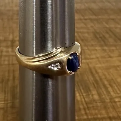 Vintage Mens 10k Gold Ring Blue Lapis Stone • $500