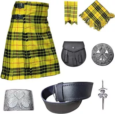 Scottish Traditional MacLeod Of Lewis 8 Yards 16 Oz Tartan Kilt Outfit Deal • $105.97