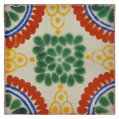 Madalena - Handmade Mexican Ceramic Talavera Small 5cm Tile Ethically Sourced • £1.79