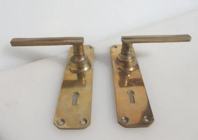 £30 • Buy Vintage Bronze Lever Door Handles Old Art Deco Antique Copper Brass