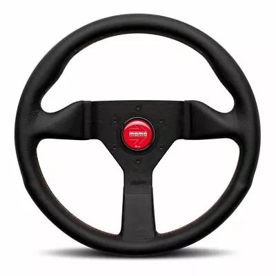 MOMO Steering Wheel MonteCarlo Black Leather 320mm With Red Stitching MCL32BK3B • $195