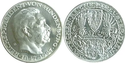 $69 • Buy 1927 D Germany Hindenburg 80th Birthday Karl Goetz Silver Medal .900 Unc KM X#1 
