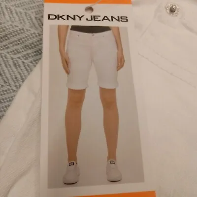 $12.99 • Buy DKNY Women's Stretch Bermuda Jeans Short/Shorts Size 16 White