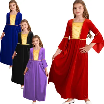 Kid Girls Medieval Renaissance Maxi Dress Princess Vintage Halloween Costumes • $20.74