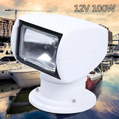 100W Bulb 12V Boat Truck Car Spotlight Marine Searchlight Light + Remote Control • $94.05