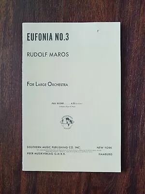 Eufonia No. 3 Rudolf Maros Large Orchestra Full Score Southern Music Publishing • $15.50