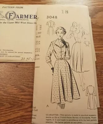 Vintage Rare Mail Order Misses Dress Sz 18 Sewing Pattern.  NEW . Early 1950s.  • $14.40