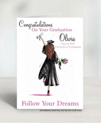 Personalised Graduation Card Girls Ladies • £2.99