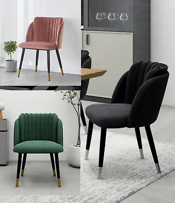 Milano Scallop Shell Crushed Velvet Chair Sofa Seat Dining Kitchen Accent Chairs • £456