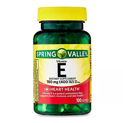 Spring Valley Vitamin E Heart Health Dietary Supplement Softgels180 Mg (400 IU) • $9.20