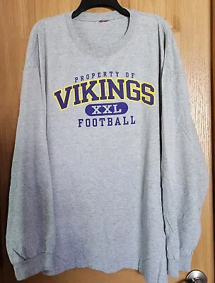 Property Of Minnesota Vikings  Football L/S Shirt Men's Light Gray SZ 2XL • $10.75