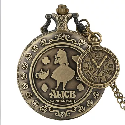 Vintage Style Steampunk Bronze Quartz Pocket Watches Necklace With Accessory • $5.68