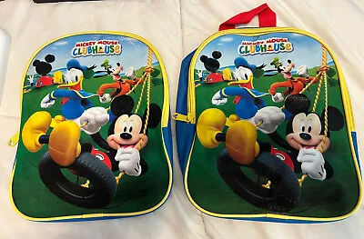 2 Disney Mickey Mouse Club House Kids/ Toddlers 10  Backpack Bag Children • $17