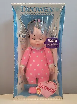 Vtg NIB Mattel Talking Drowsy Doll Brunette Spanish Speak 15  DOESNT WORK • $749.95