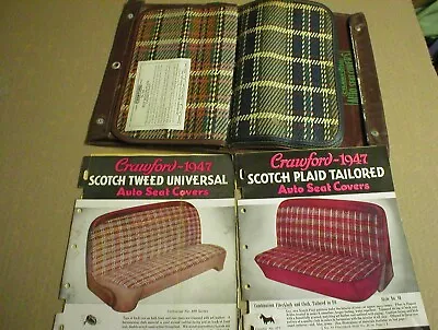 Vintage 1947 CRAWFORD Scotch Tweed Universal Auto Seat Covers Sample / Brochures • $19.95