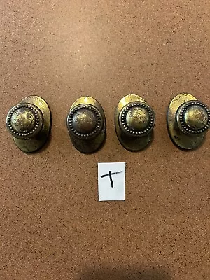 Vintage Brass Dresser Desk Cabinet Drawer Pulls And Knobs 4 Piece Lot T Single • $10