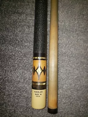 Vintage Huebler Pool Cue Stick With Shaft Black Grip Design (Played Condition) • $179.99