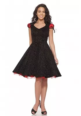 H&R LONDON FELINA DRESS BLACK RED GOTH 50s PINUP PUNK VINTAGE PROM DRESS • $49.99